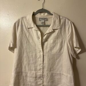 Norton 100% Linen Short Sleeve Button-Up Shirt